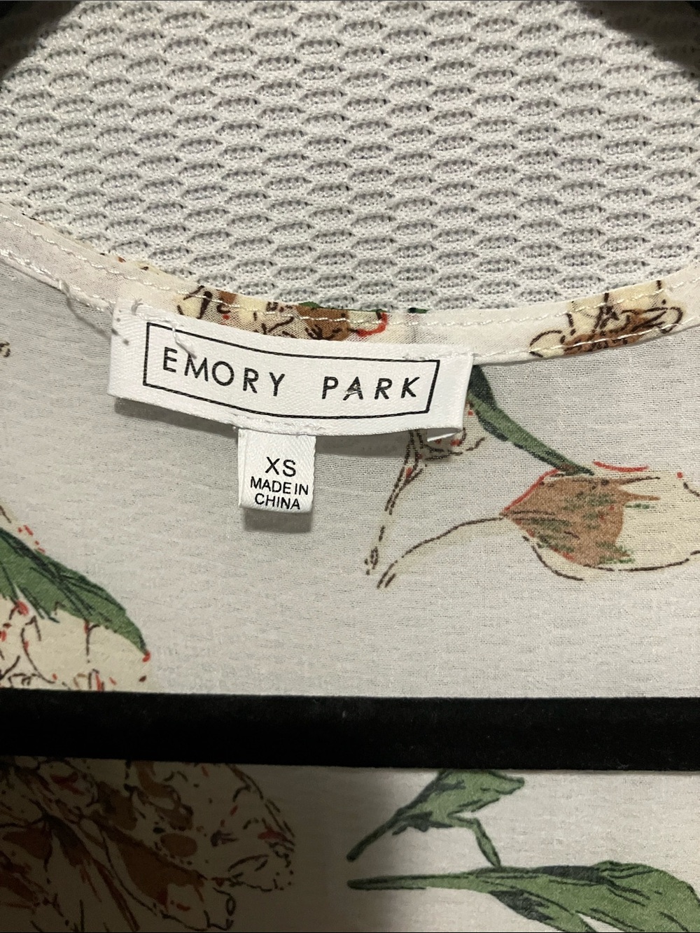 Emory Park Floral Top in White, Green, Tan - Picture 2 of 10